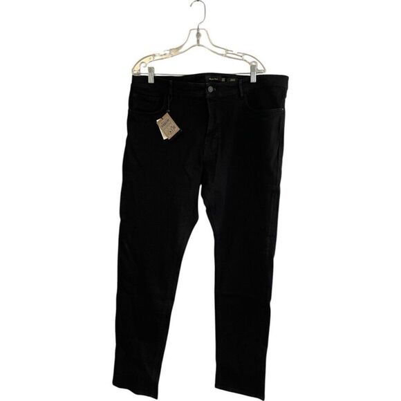 Massimo Dutti Mens Jeans EU 48 US 38 Ankle Slim Fit Denim Black 0034/034 NWT - Picture 2 of 11